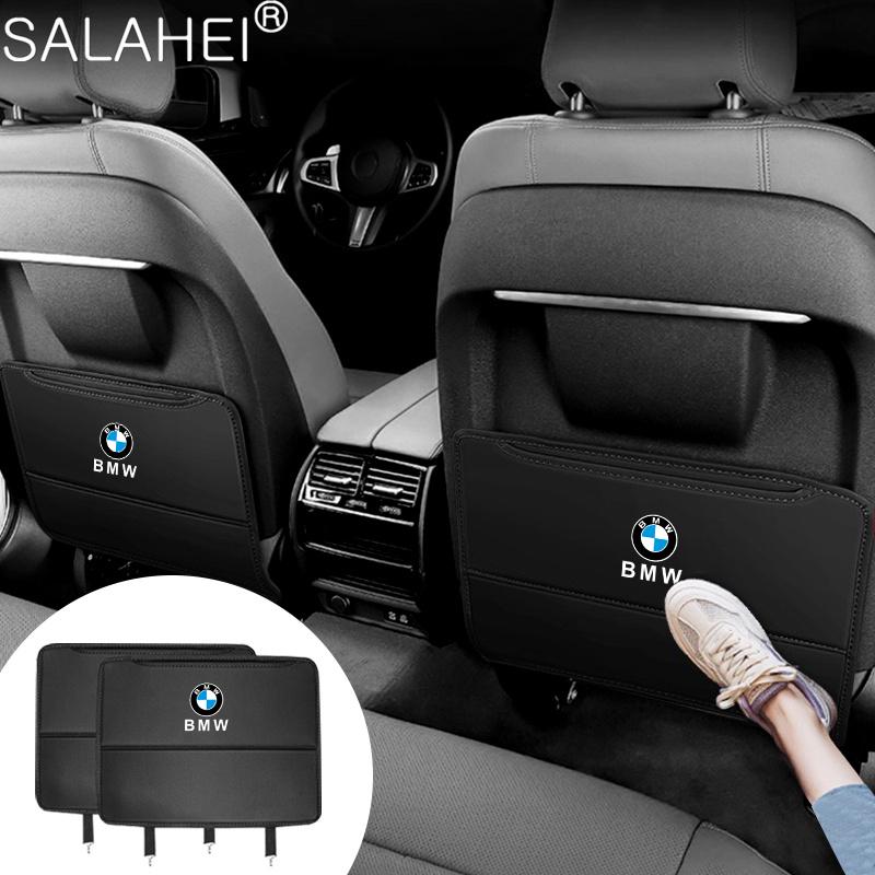 SNLL4 High Quality Car Seat Anti Kick Pad Protector Leather Cover For BMW Performance M Power E90 E91 E92 X3 X5 X6 M3 M5 Car Sticker