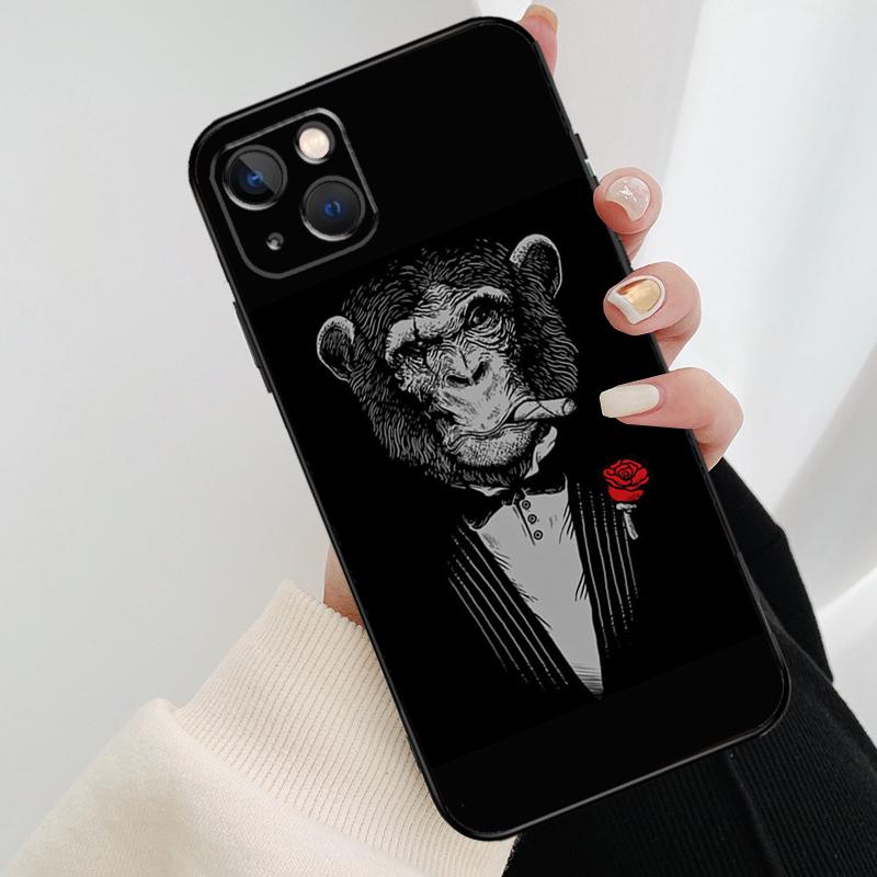 Cartoon Monkey Phone Case For iPhone 17 Pro Max 16 15 14 11 12 13 Pro Max mini 15 16 Plus 16e 17 Air Cover