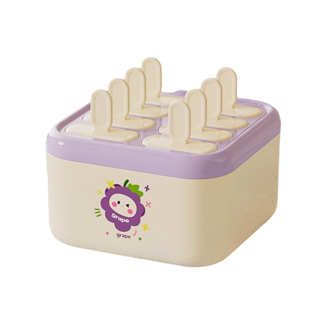 

8 Grids Maker Ice Pop Trays Non-Stick Ice Cream Box Ice Storage Boxes Ice Pop Maker DIY фиолетовый