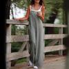 2024 Women's Cotton-Linen Casual Pocket Suspender Jumpsuit