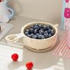 Drain Basket Double-Layer Vegetable Sink with Handle Fruit Bowl Comfortable Grip Strainer for Kitchen