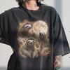 Three Sloth Moon Shirt, Vintage 90s Graphic Tee, Bradypus Slow Rainforest Animal Gift