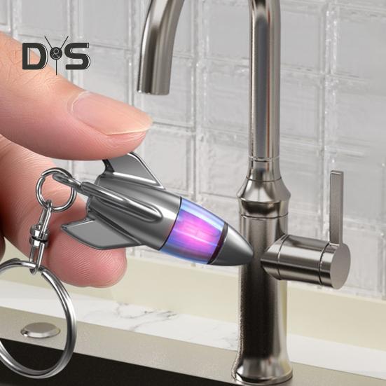 Car Static Eliminator Discharger Keychain Pendant Novel Rocket Design Wear-Resistant Portable Anti-Static Device for Car Metal Handles