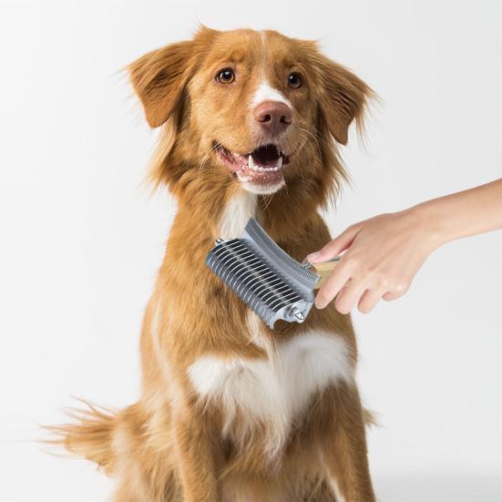 3 v 1 odstraňovač zacuchání hřebenů pro domácí mazlíčky, psy a kočky, hřebeny na uzly s bezpečnými hráběmi na spodní části chlupů, nástroj na péči o domácí mazlíčky