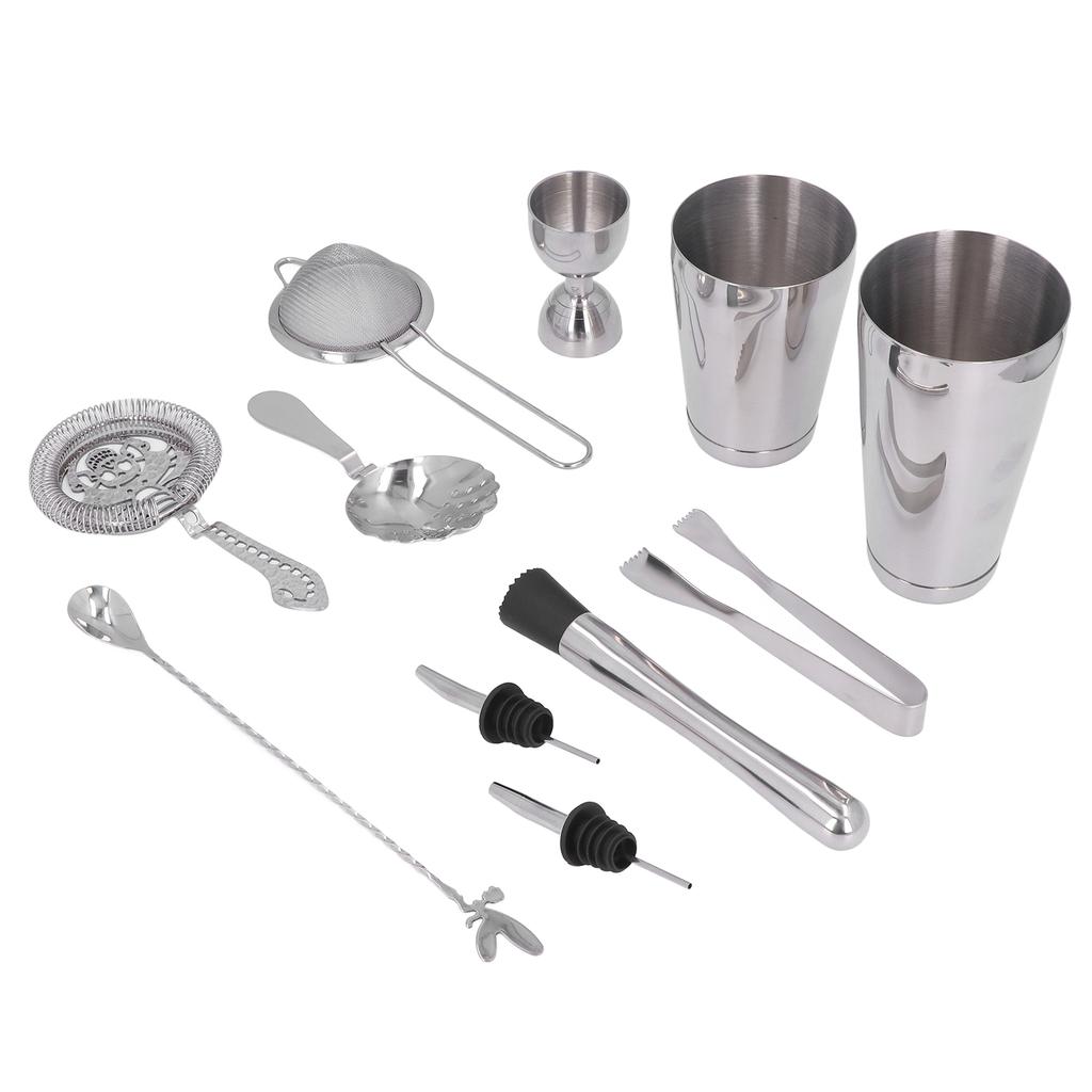 11PCS Cocktail Shaker Set Stainless Steel Drink Mixer Set Bar Cocktail Mixing Tool for