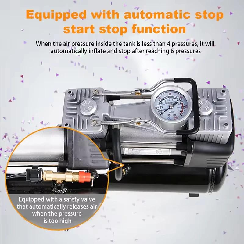 For Tragbarer Kleiner Luft Kompressor 12V/220V Luft Kompressor 2,5 L  Luftpumpe Reifen Füller Elektrische Motorrad Pumpe