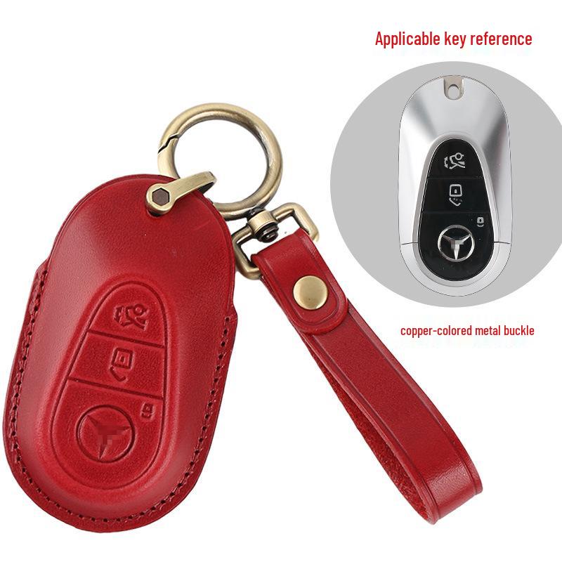 Genuine Leather Handmade Smart Car Key Case for Mercedes - Full Cover