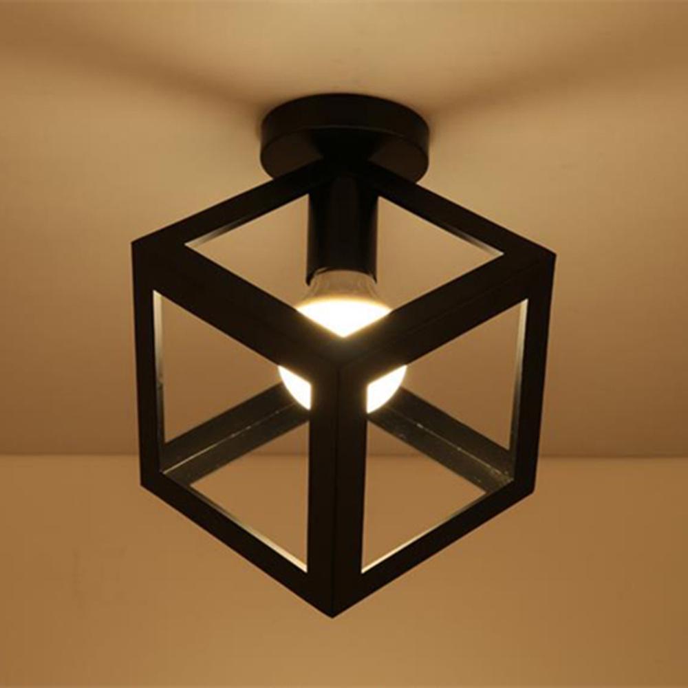 Modern Cube Ceiling Light Geometric Square Metal Pendant Light for