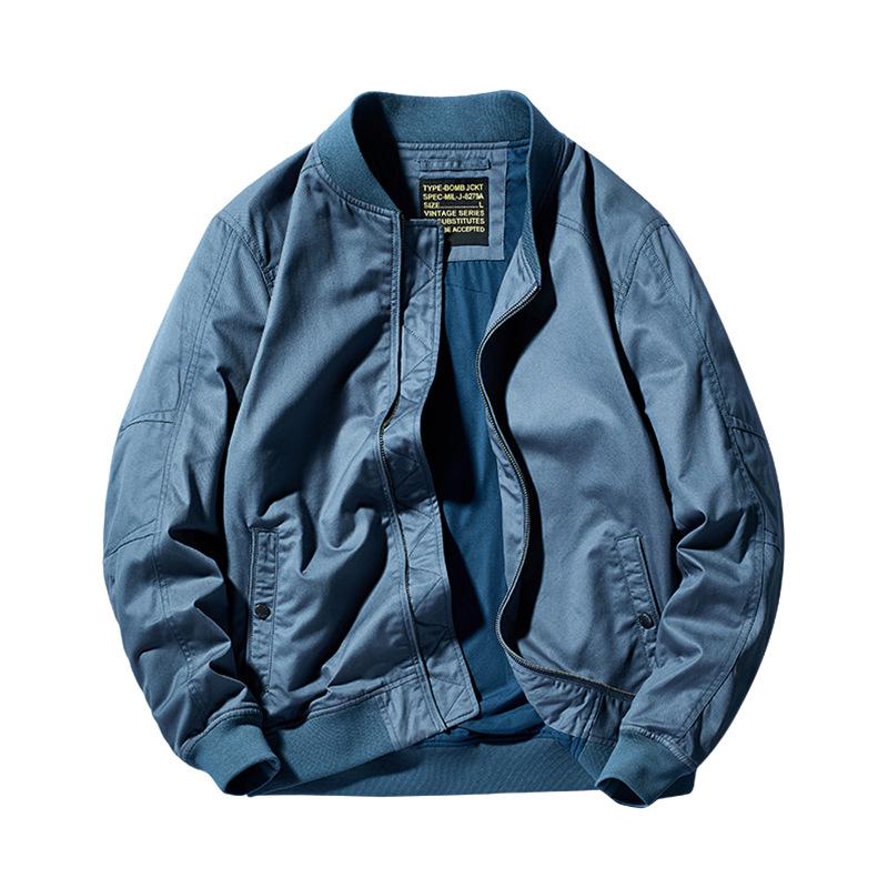 Men's Spring/Autumn Pilot Jacket - Pure Cotton American Baseball Style, Thin and Short.