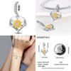 925 Silver Sunflower Butterfly Flower Heart Charm for 3mm DIY Bracelet, Beautifully Beaded DIY Fashion Maker Gifts