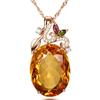 Classic Necklace 925 Silver Jewelry with Oval Citrine Zircon Gemstone Pendant for Women Wedding Party Promise Gifts
