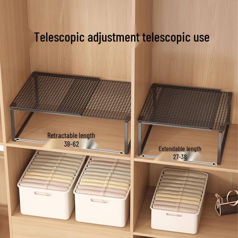 Retractable Wardrobe & Cabinet Organizer: Space-Saving Pull-Out Partition for Clothes & Shoes