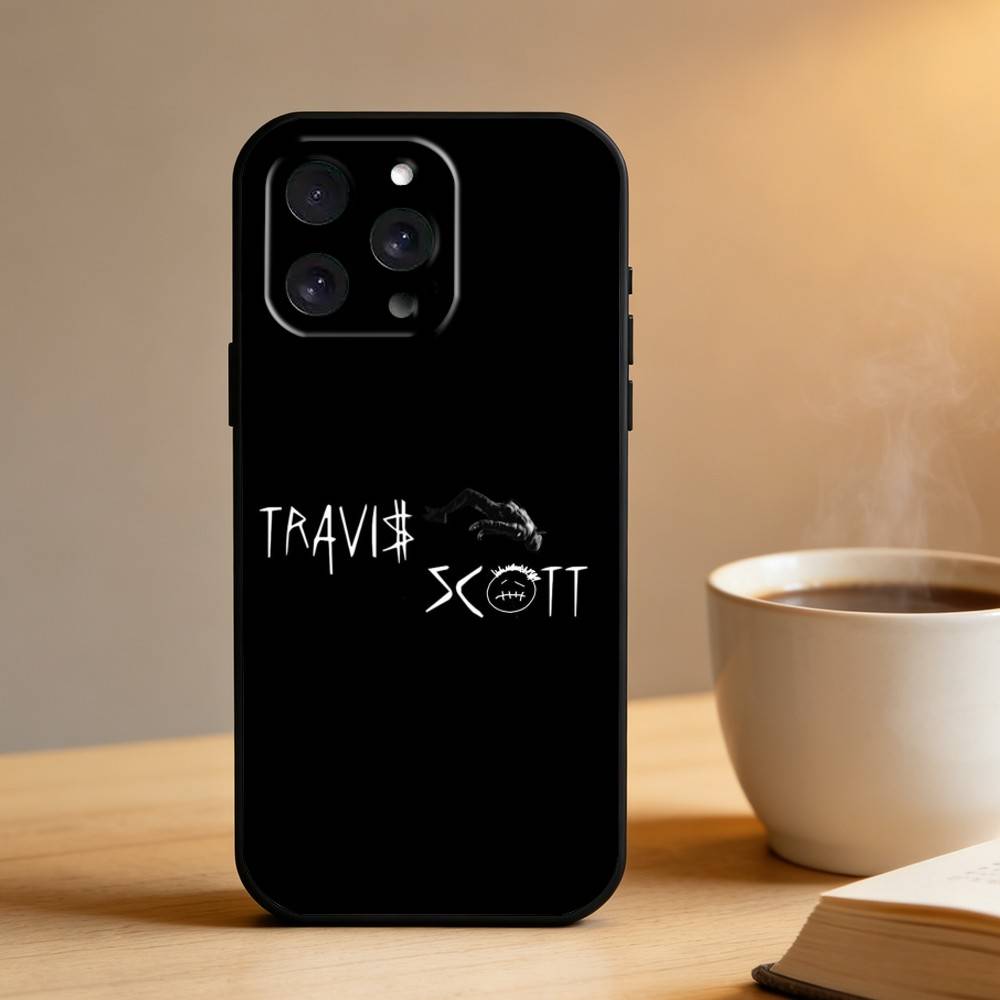 Etui Na Telefon Travis S-Scott Dla iPhone 16,15,14,13,12,17,Pro Max,Plus Silikonowe Czarne Etui
