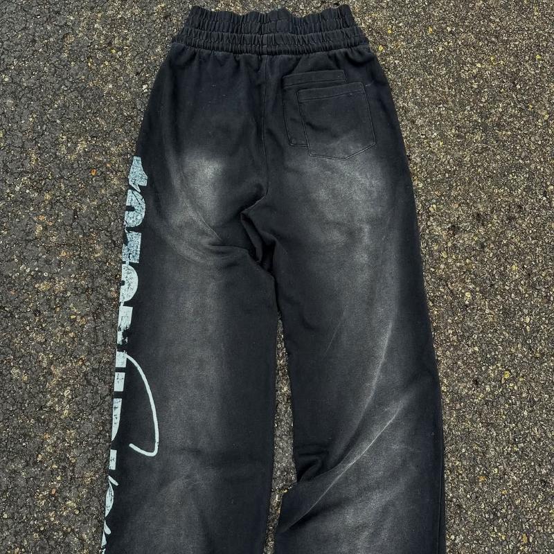 European and American Autumn and Winter Hip-hop Street Y2K Elastic Tied Rope Printed Casual Long Sweatpants