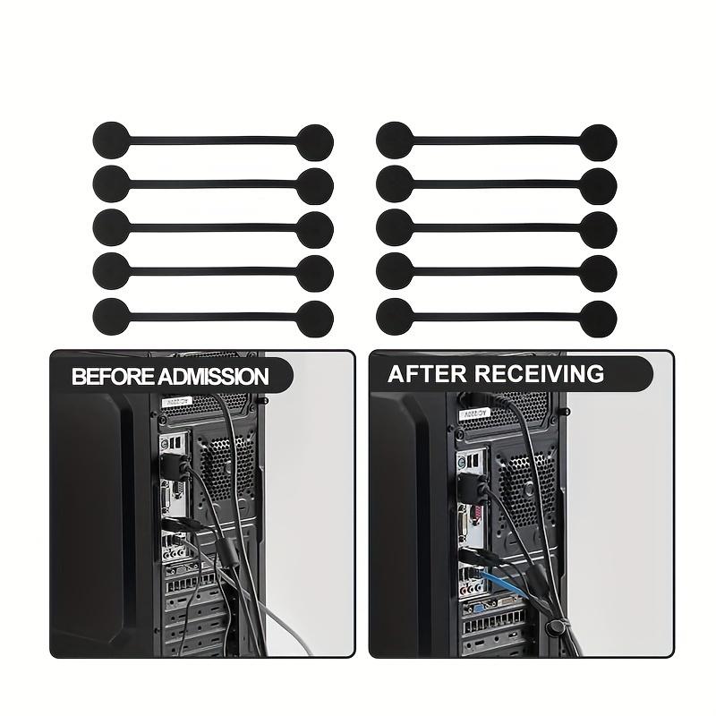 Magnetic Cable Clip - Black Magnetic Silicone Cable Organizer Cable Ties Reusable Cable Ties for Home, Kitchen, Office