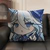 Furina Cute Genshin Impact Cushion Cover Natural Linen Organic Fabric Double-Sided Printing Sofa Home Decor Gift Pillow Case