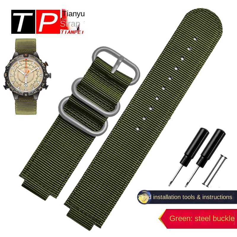 For TIMEX Tidal T2N721 T2N720 T2n739 TW2T76500 TW2T76300 TW2T76500 Canvas Watch Strap Black Army green Blue  Nylon Watchband 16m