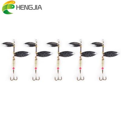 1PCS Gedrehte doppel Pailletten Metall Angeln Lockt Künstliche Spinner Löffel Köder Angeln