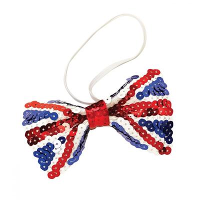 Unisex Sequinned Union Jack Bow Tie