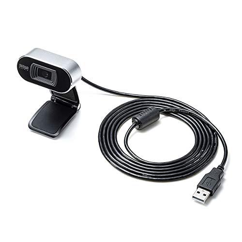 Sanwa Supply CMS-V45S Webcam with Autofocus, Full HD, Built-in Microphone, Compatible with Skype, Zoom, and Teams