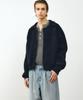 Noirer Merino Wool Oversized Heavy Knit Jacket (Navy)