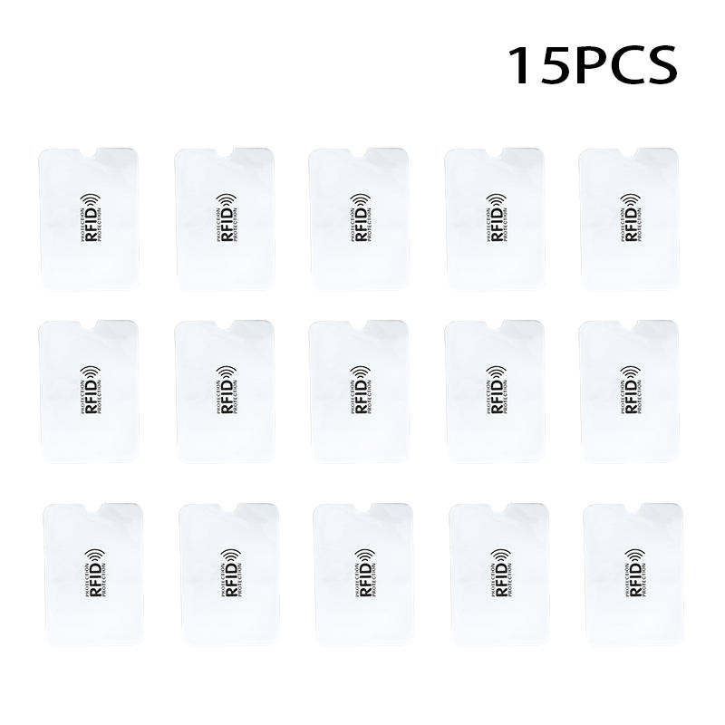 

15 шт. Алюминиевый держатель для карт с защитой от RFID, блокирующий NFC ридер, замок, чехол-держатель для банковских карт, защита, металлический чехол для кредитных карт