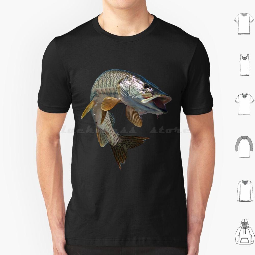 Moschus T-Shirt Baumwolle Männer Frauen DIY Druck Fisch Angeln Angler Moschus Tiger Moschus Forelle Schwarzbarsch Hecht Fliegenfischen Eis