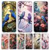 Transparent Phone Case for Samsung Galaxy A16 A14 A12 A22 A24 A42 A02 A06 A20 A30 A40 Soft TPU Cover Flower Floral Bird Pattern
