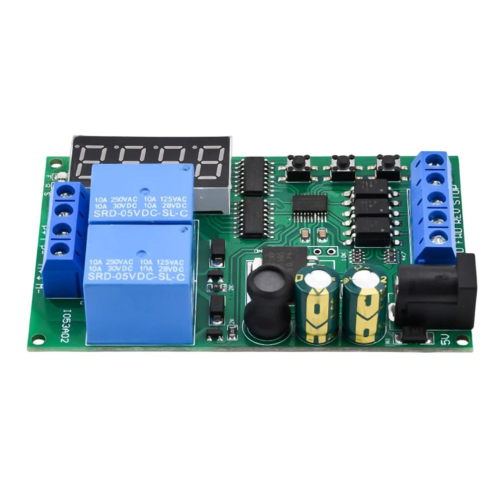 For Motor Forward Reverse Controller Relay Module for DC 5-24V For Motors with Adjustable Delay 0.1s-9999min and 3 Input Ports