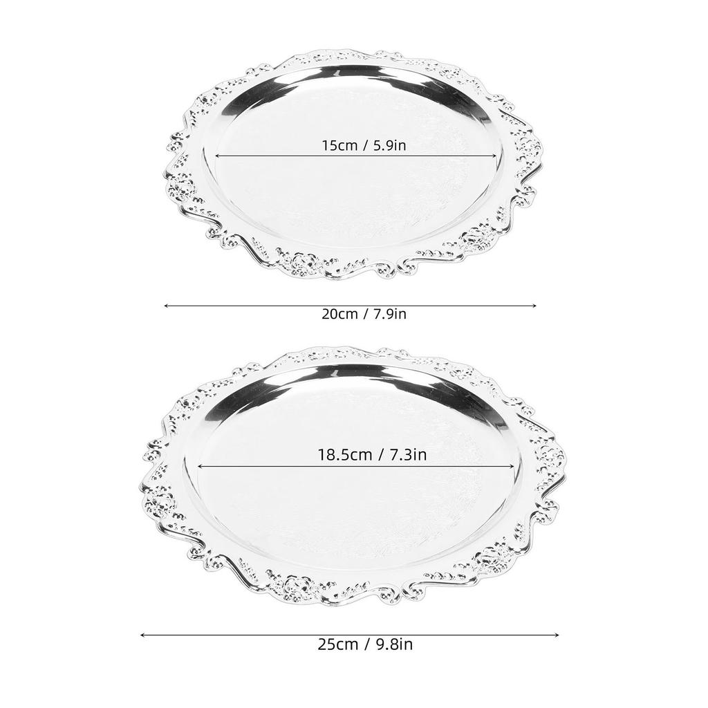 Floral Engraved Serving Platter Floral Engraved Serving Platter Vintage Multifunctional Floral Engraved Mirror Decorative Tray