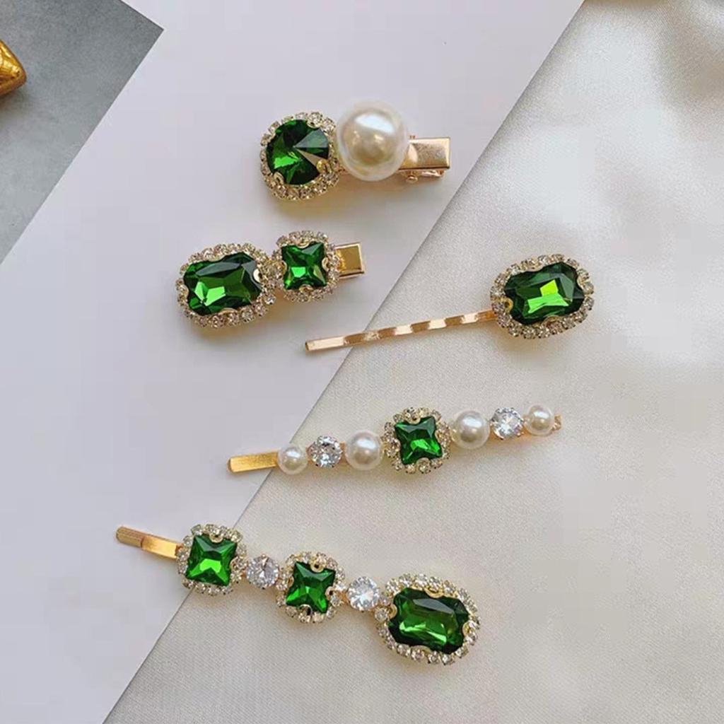 PCS Spilla Strass Fermagli Metallo per Capelli Spilla Verde Cristallo Decorazioni per Signora Donne Ragazze