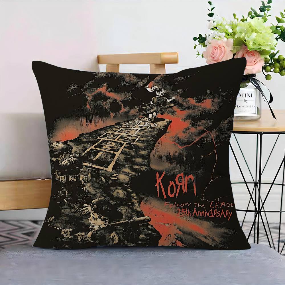 Vintage Rock Band KORN Pillow Gift Home Office Decoration Pillow Bedroom Sofa Car Cushion CoverPillow Case