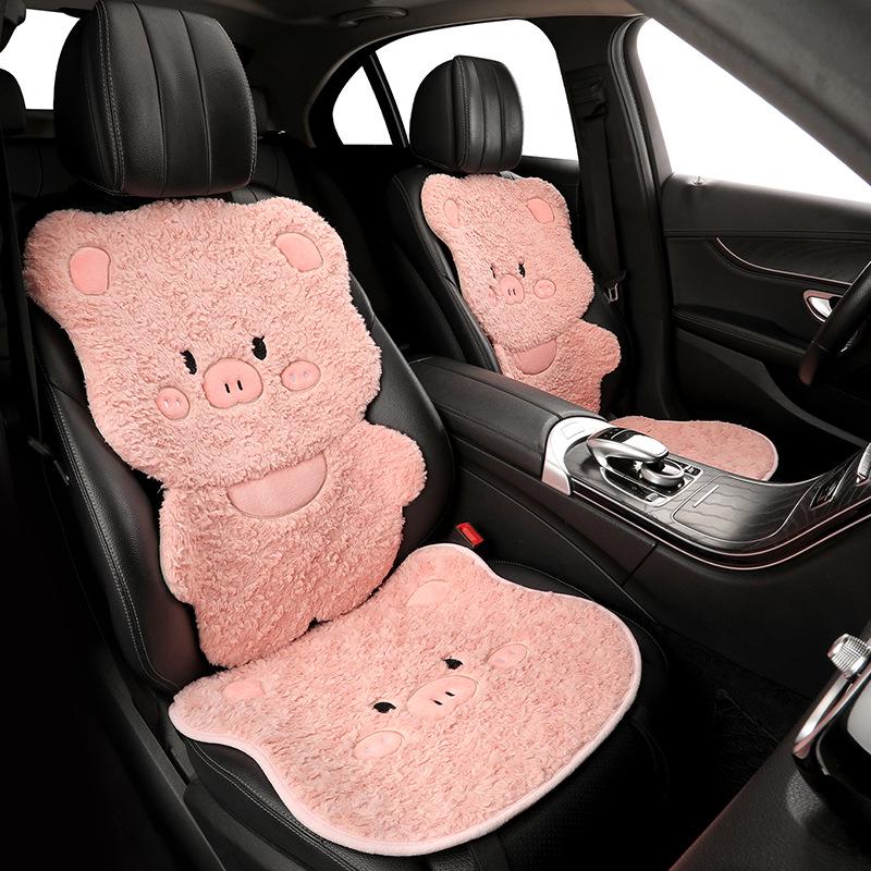 Car Seat Cushion - Thick Plush Winter Rear Seat Cover, Warm & Cute Design