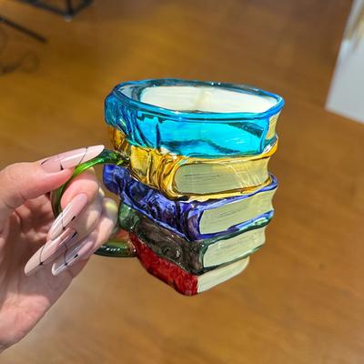 3D Painted Book Mug Wear Resist Books Drinking Container Multi-Purpose Unique Handmade Drink Cup for Beer Wine Juice Tea Coffee