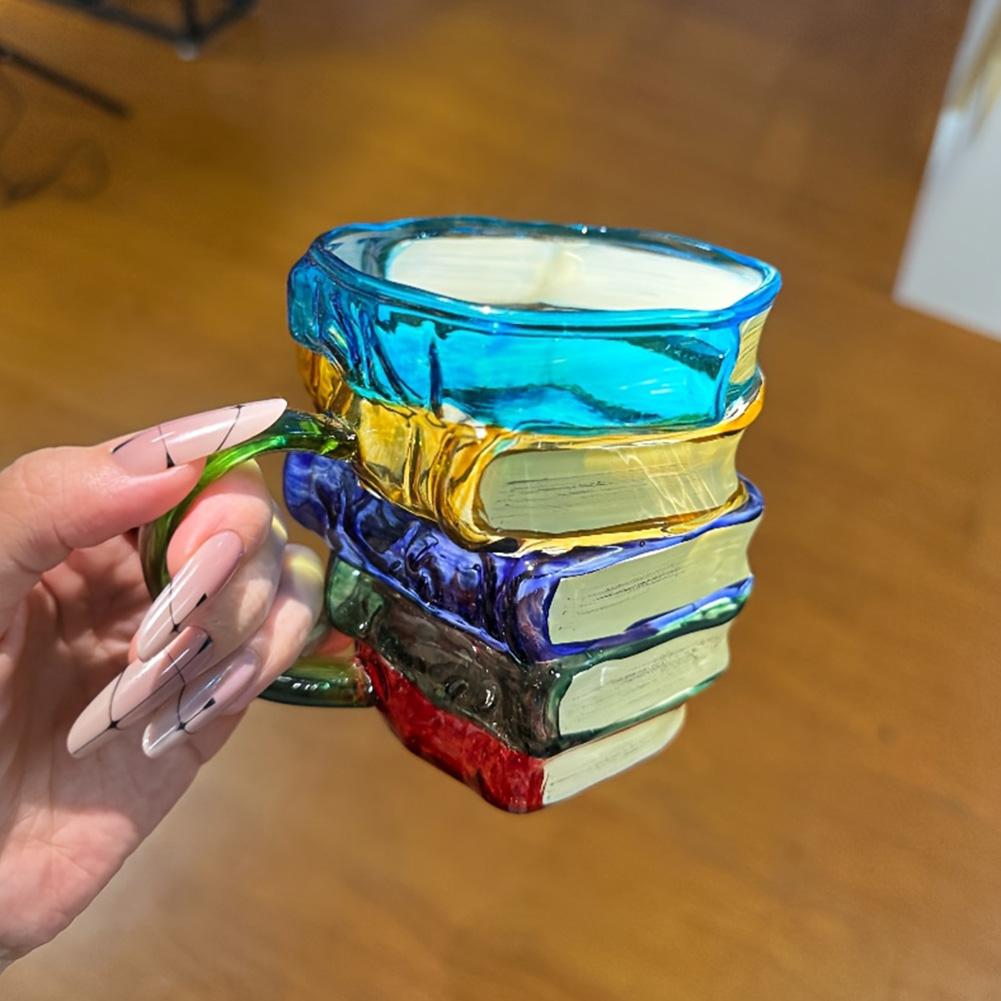 3D Bemalte Buch Tasse Verschleißfest Bücher Trinkgefäß Mehrzweck Einzigartig Handgefertigt Trinkbecher für Bier Wein Saft Tee Kaffee