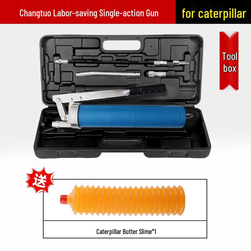 Caterpillar Dual-Use Manual High-Pressure Grease Gun with Four-Gear Locking Pliers and Flat Head