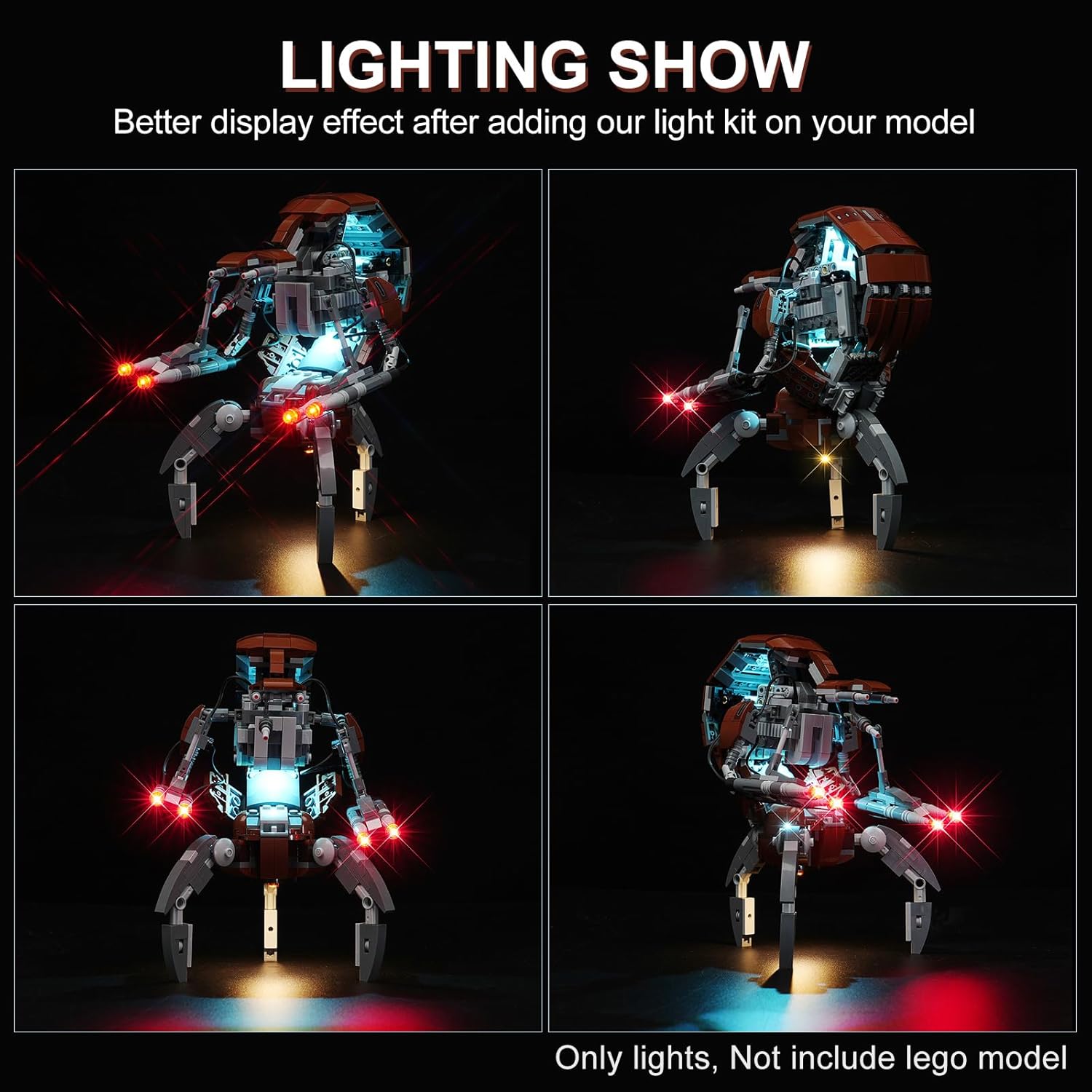 

Набор света для Lego Droideka 75381, Инновационный светодиодный набор освещения Дизайн и конфигурация Совместим с моделью из строительных блоков Lego 75381 - НЕ