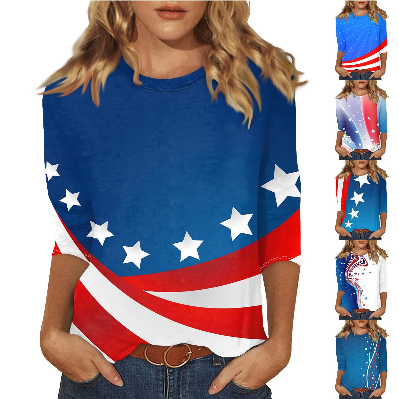 

Женские повседневные футболки с рукавом 3/4, топы с круглым вырезом L горячий розовый