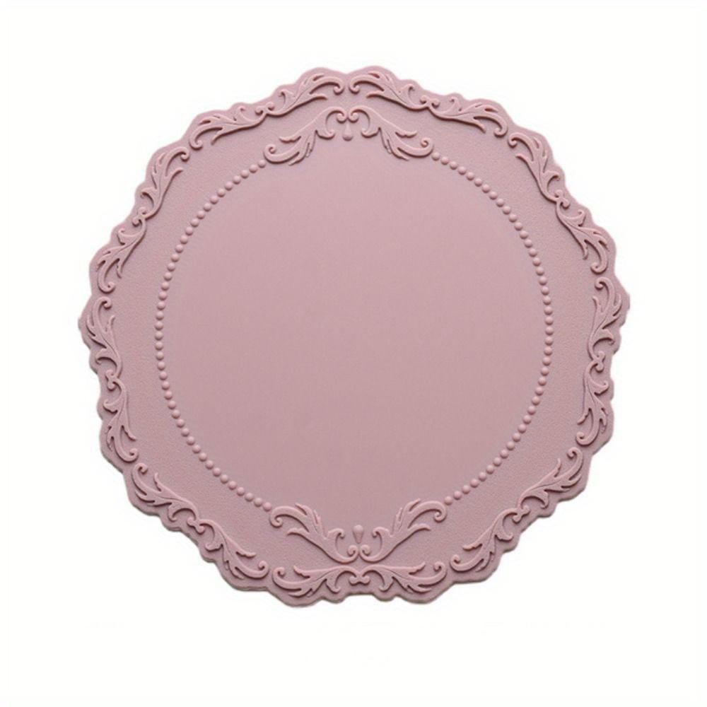 1 pz Sottobicchiere in Silicone Pizzo Tovaglietta Fondo in Rilievo Antiscivolo Tappetino Decorativo da Tavola Accessori da Cucina Tappetino Rotondo per Tazza Sottopentola