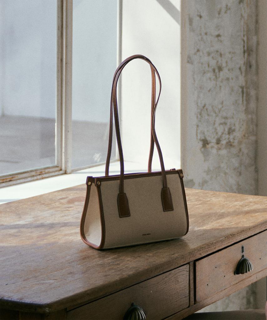 Folnua Mini Boston Bag-Canvas (Brown)