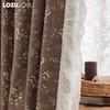 1PC LOZUJOJU Mid Ancient Style Floral Blackout Curtains French Lace Edge Curtains for Bedroom Living Room Home Decor