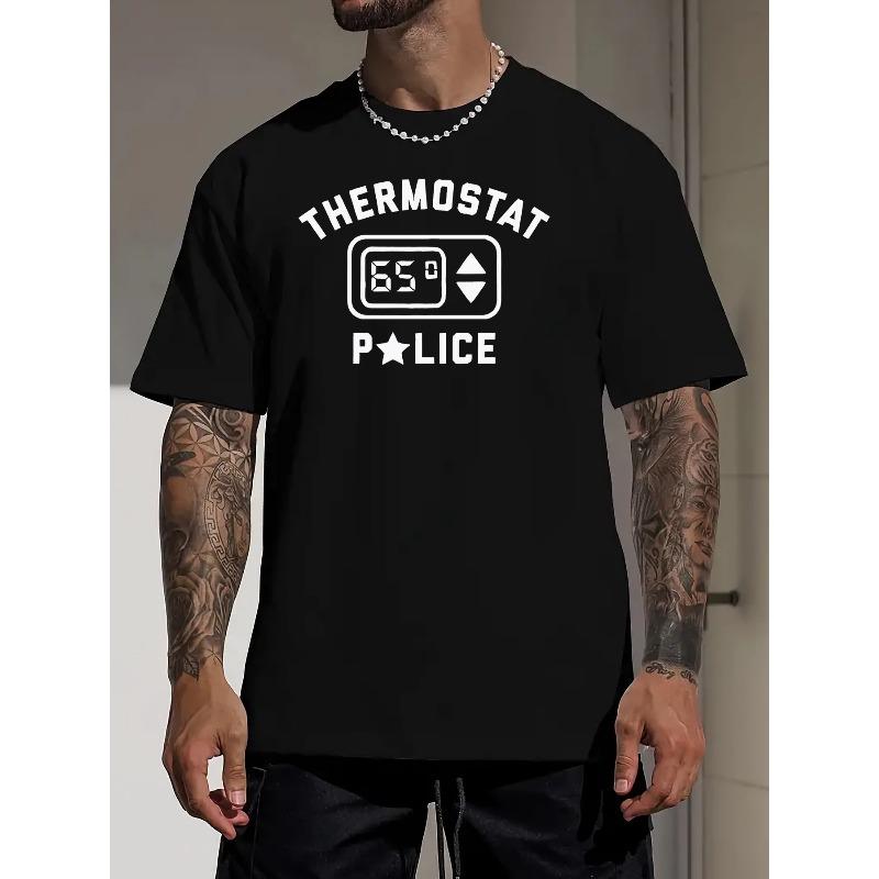 

Thermostat Print Tee Shirt, Tees for Men, Casual Short Sleeve T-Shirt for Summer 4XL