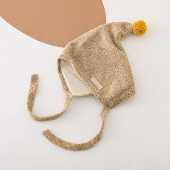 Kinderhut Plüschball Deko Schnürung Warm Elastisch Wintermütze Bequem Locker