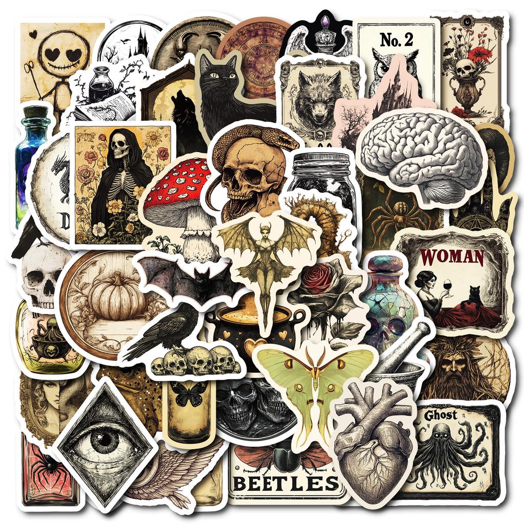 50 American Pharmacist Graffiti Waterproof Decorative Stickers Retro Style Personalized Stickers