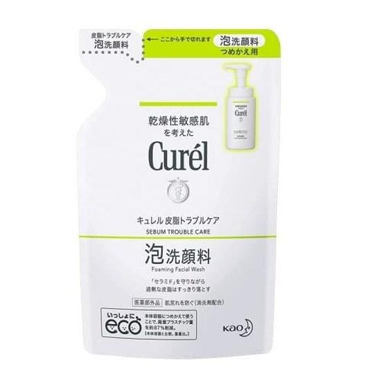 Set Kao Curel Sebum Trouble Care Foaming Cleanser Refill (130mL) x 3 Pack Quasi-Drug