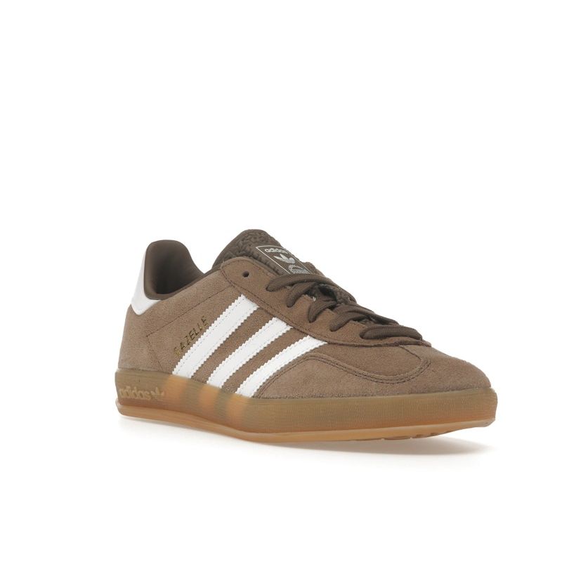 Adidas Unisex tenisky Gazelle Indoor Earth Strata White Hnědé Cloud-White Zlaté metalické JQ0175