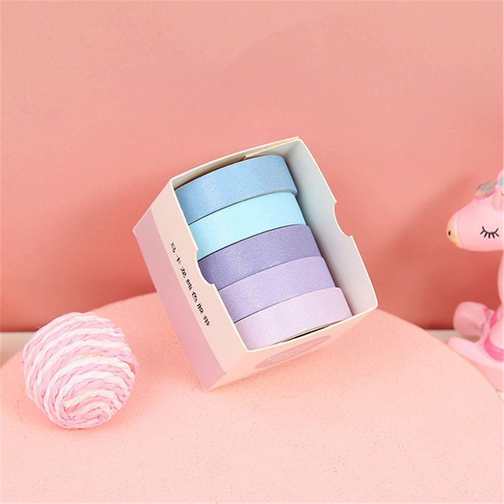 5Rolls/box Decorative Stationery School Adhesive Scrapbooking Washi Tape Masking Tape