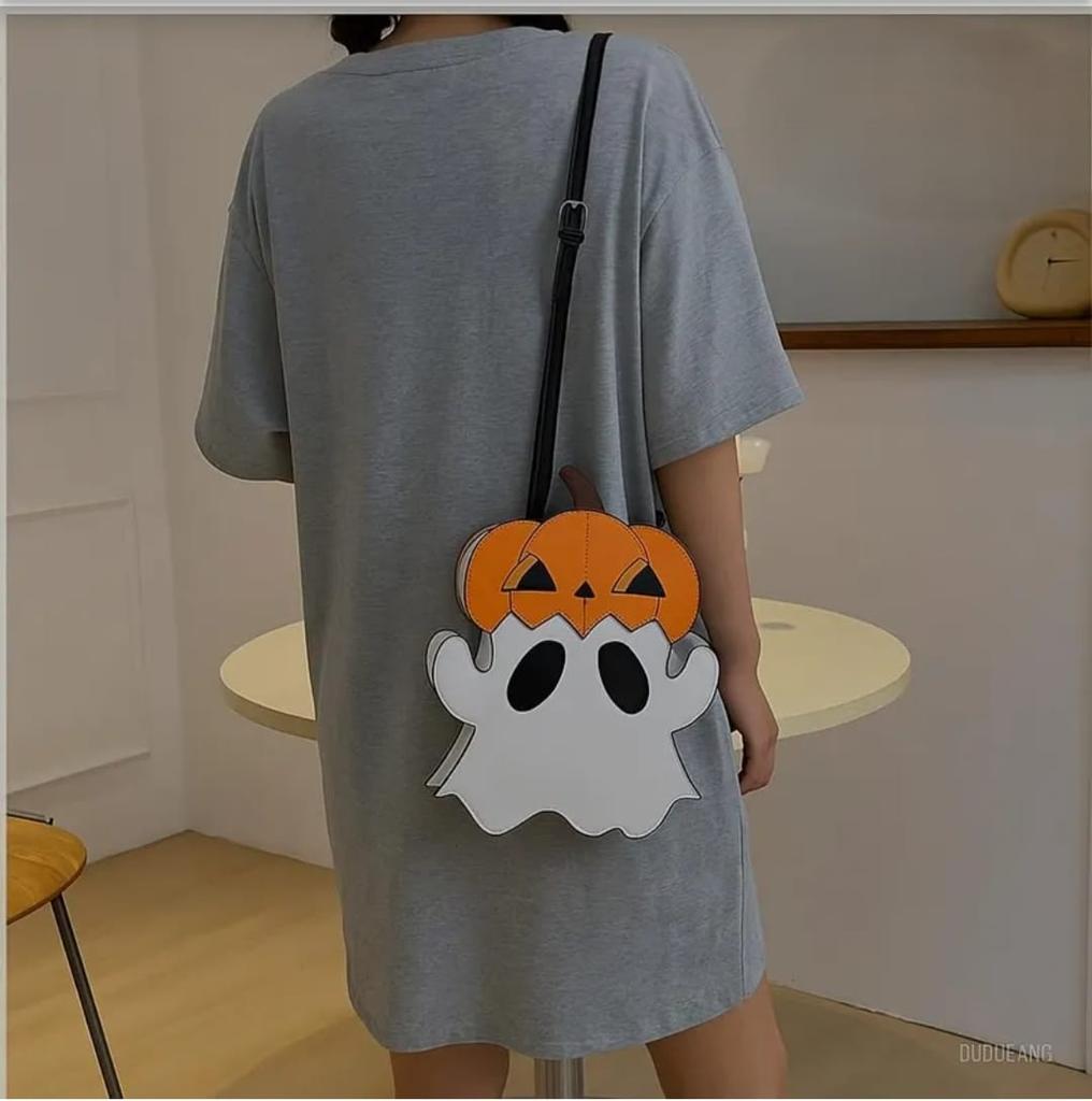 Halloween Ghost Pumpkin Sling Bag Cute Crossbody Purse Spooky Shoulder Bag Trick or Treat Handbag Halloween Party Accessory Gift for Her
