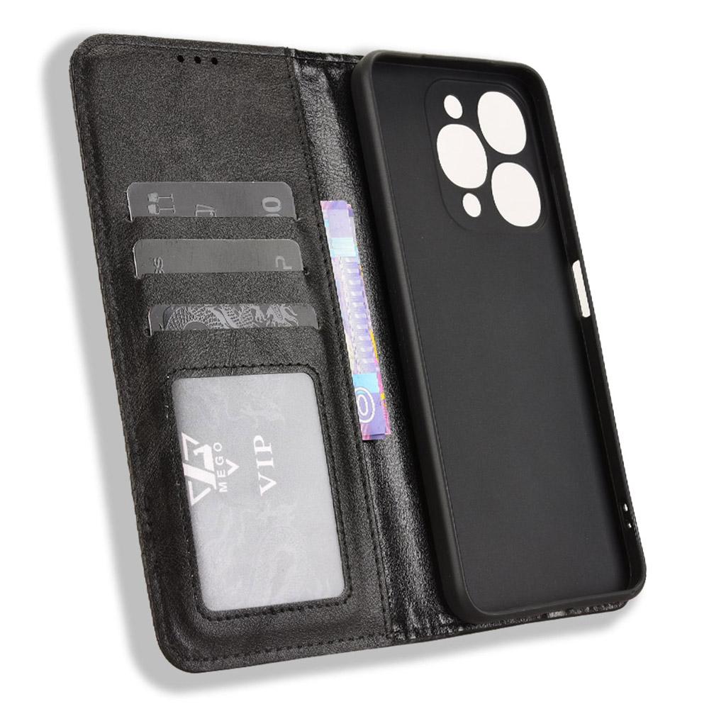 For itel A90 4G Leather Case Wallet Stand Retro Texture Phone Cover