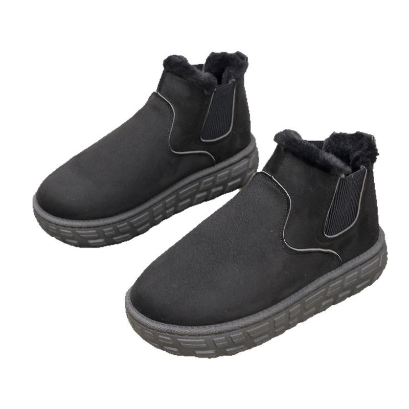 Women's Wide Width Platform Snow Boots, Plush Lined Winter Ankle Boots, European Warm Booties for Women